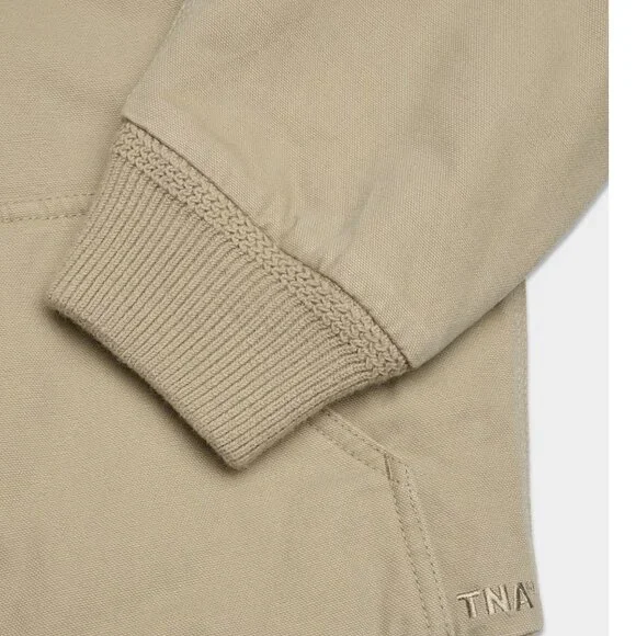 Aritzia TNA Cozy Canvas Zip Hoodie Jacket Coat Womens XL‎ Beige Tan Workwear - Picture 10 of 16